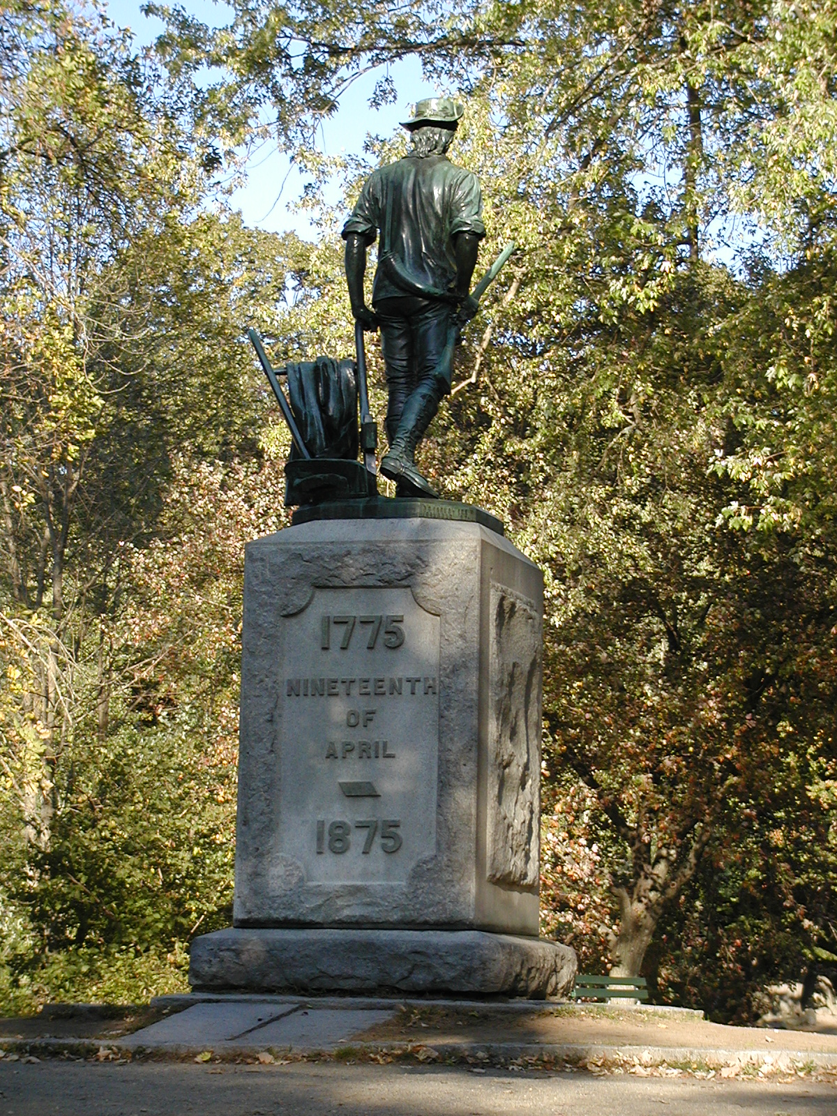 Back of the minuteman statue