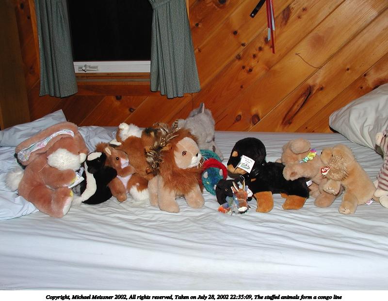 The stuffed animals form a congo line #2