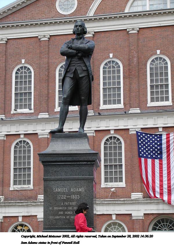 Sam Adams status in front of Faneuil Hall