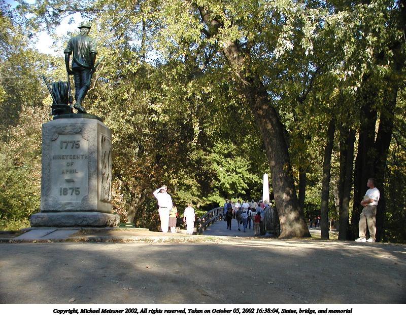 Statue, bridge, and memorial