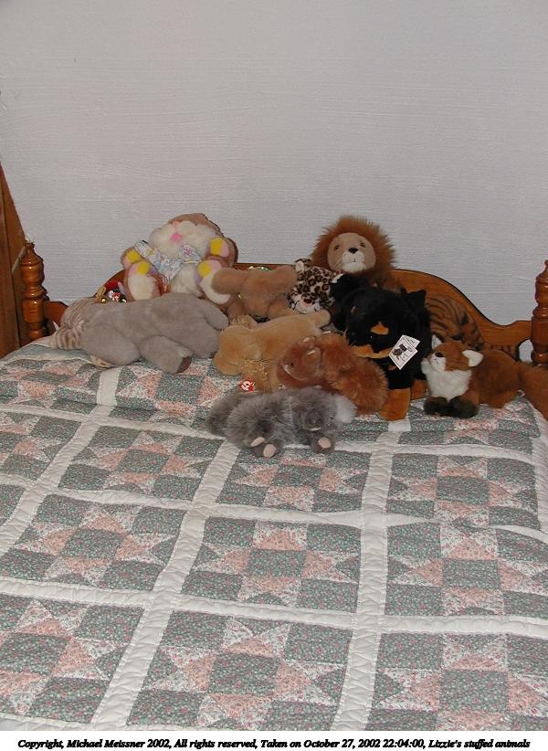 Lizzie's stuffed animals