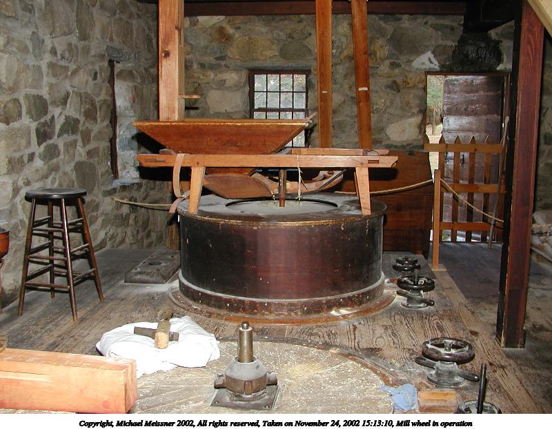 Mill wheel in operation