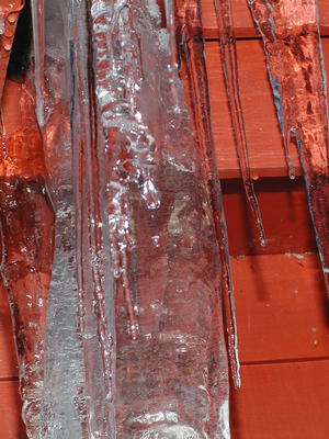 Closeup of large icicle #3
