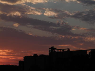 Sunset over the mill