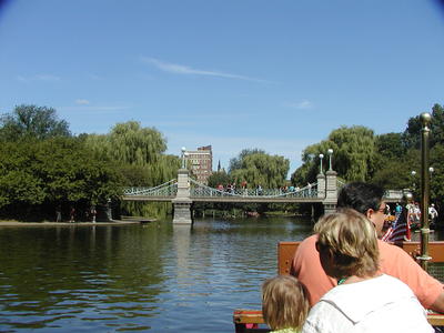 Bridge over the Public Garden Lagoon from the swan boat