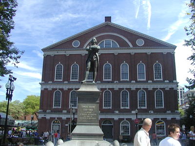 John Adams statue in front of Faneuil Hall