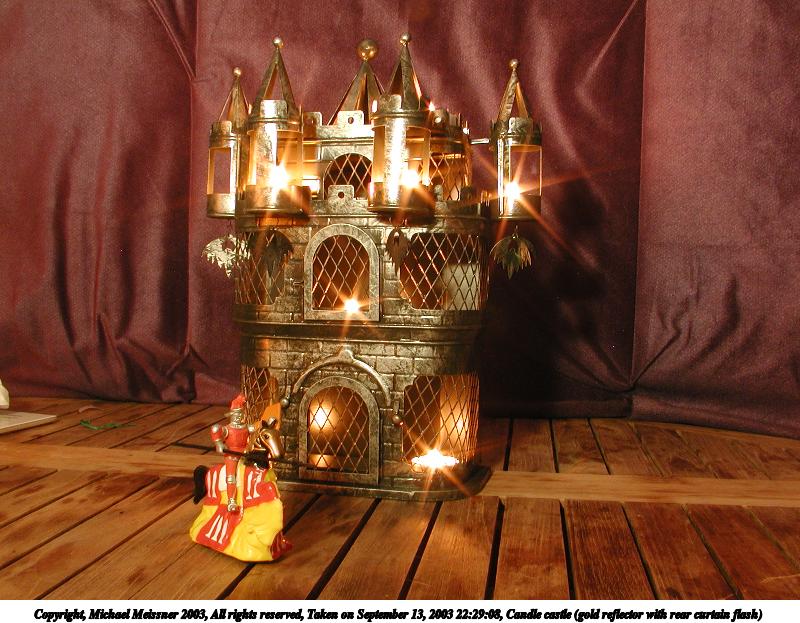 Candle castle (gold reflector with rear curtain flash)