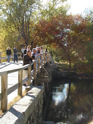 Concord's old north bridge in fall