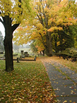 Andover cemetery in the fall