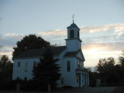 Westford church at sunset