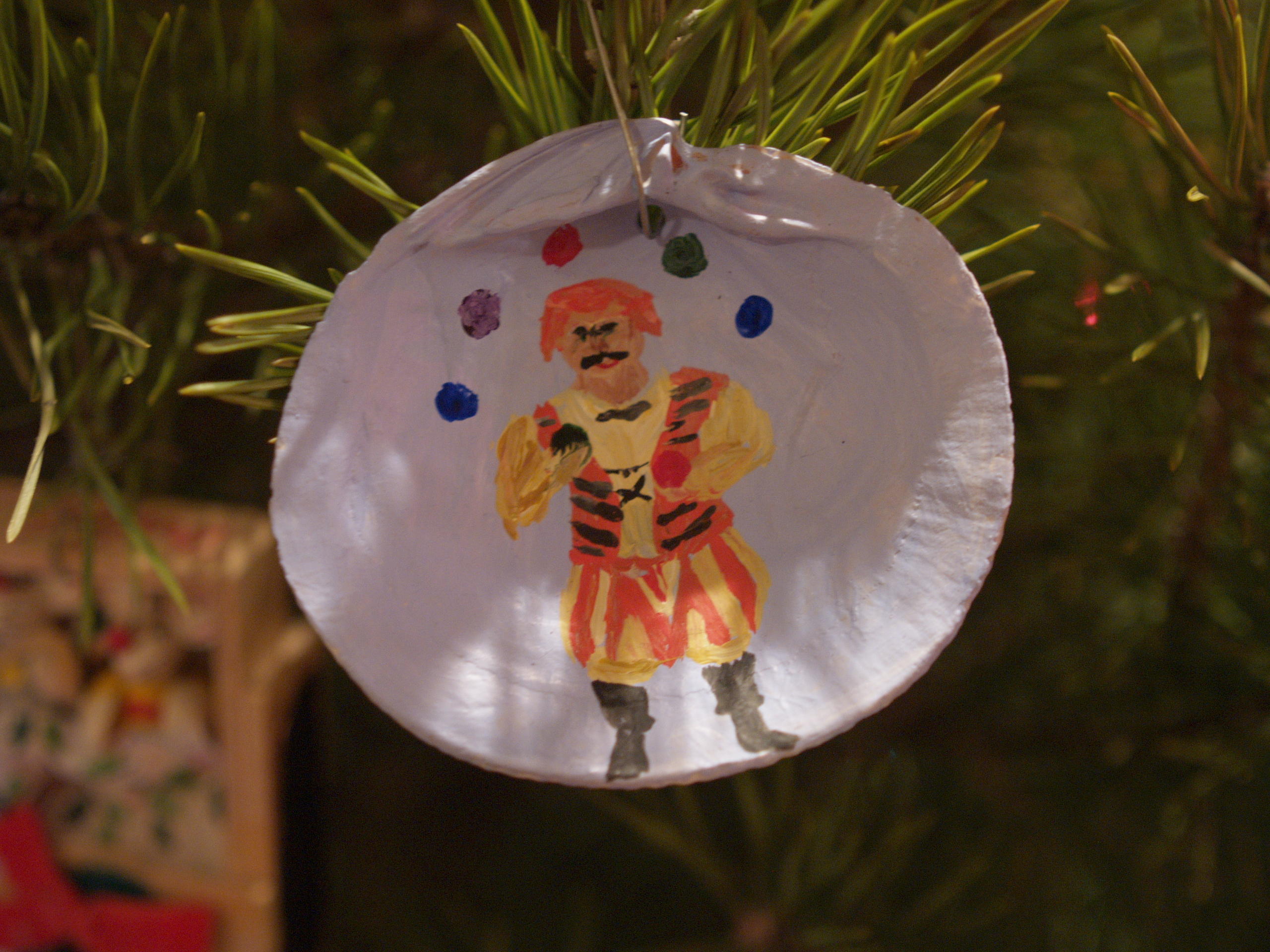 Juggler Christmas ornament Liz's mom made