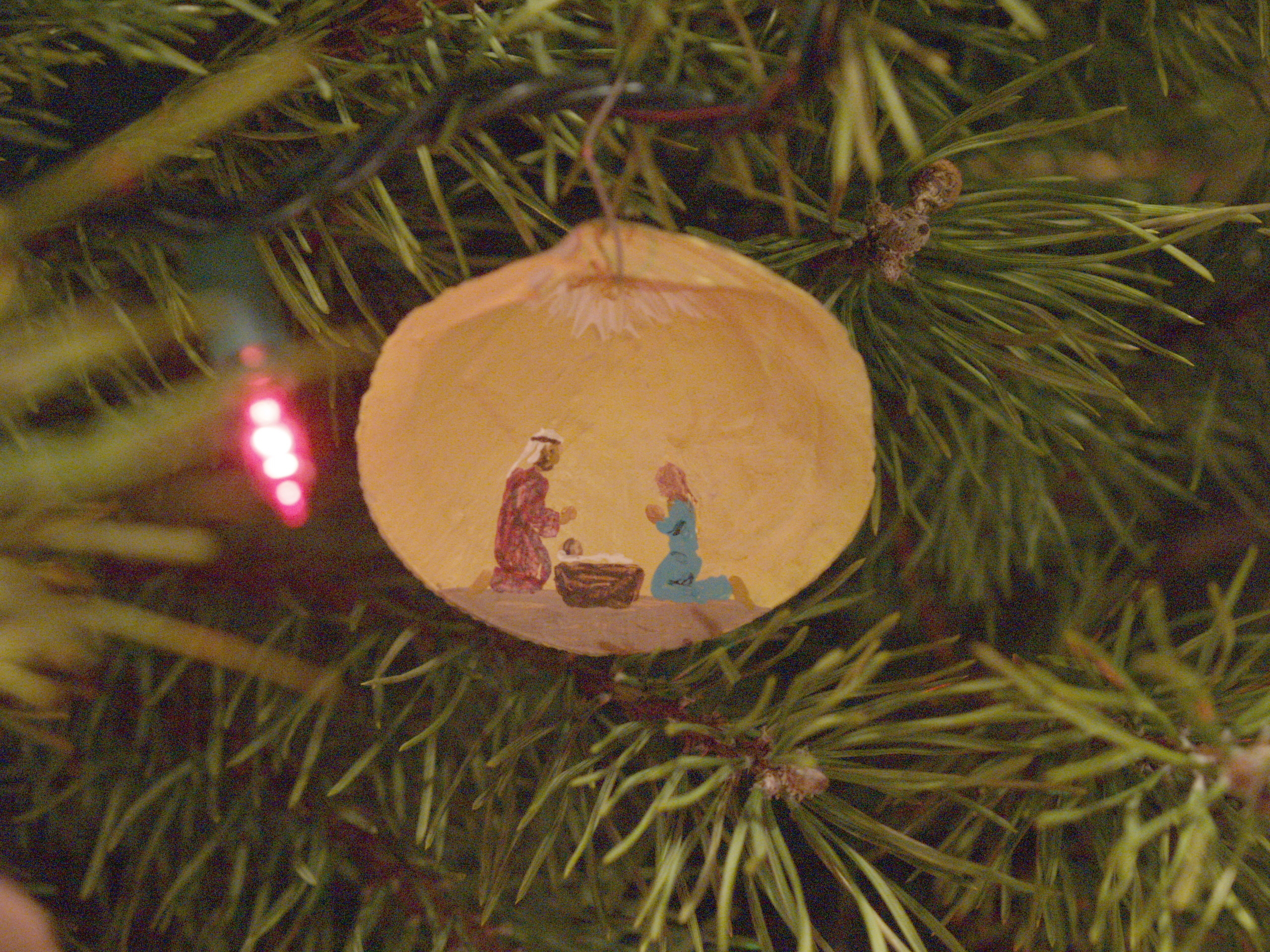 Nativity Christmas ornament Liz's mom made
