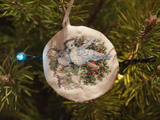 Counted cross stich Christmas ornament Liz made #2