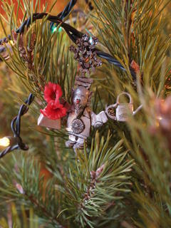 Garden gnome Christmas ornament