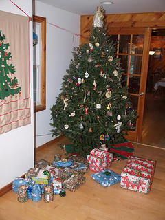 Christmas tree before opening the presents
