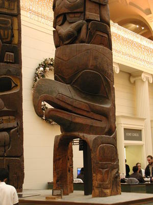 Closeup of the totem pole