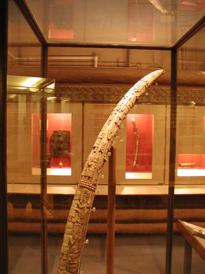 Carved elephant tusk