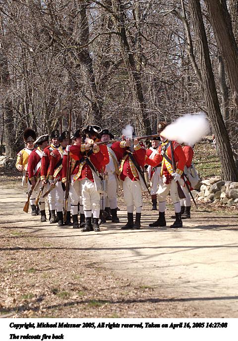 The redcoats fire back