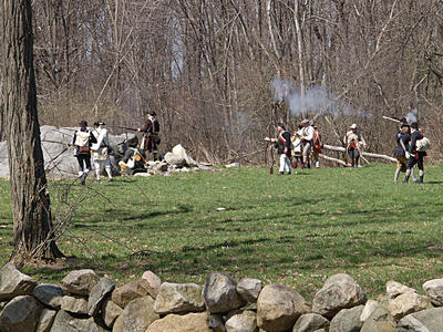 Colonists firing