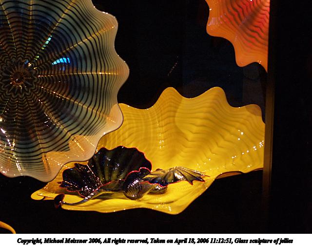 Glass sculpture of jellies