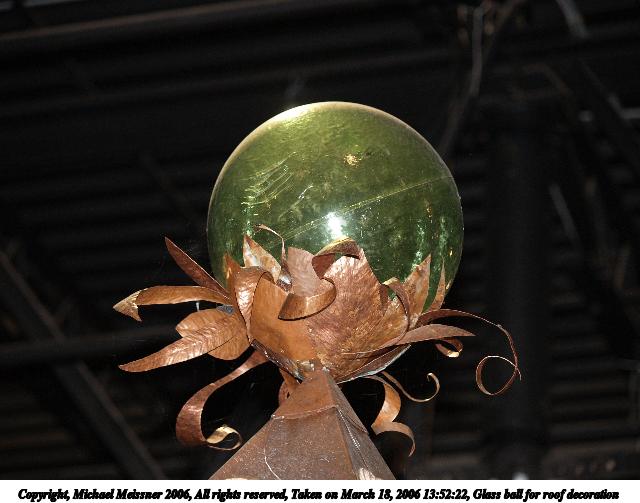 Glass ball for roof decoration