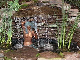 Water garden with mermaid