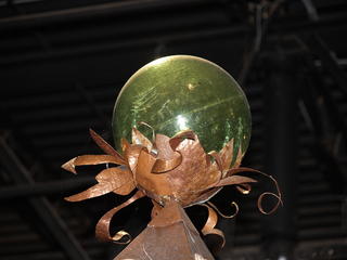 Glass ball for roof decoration