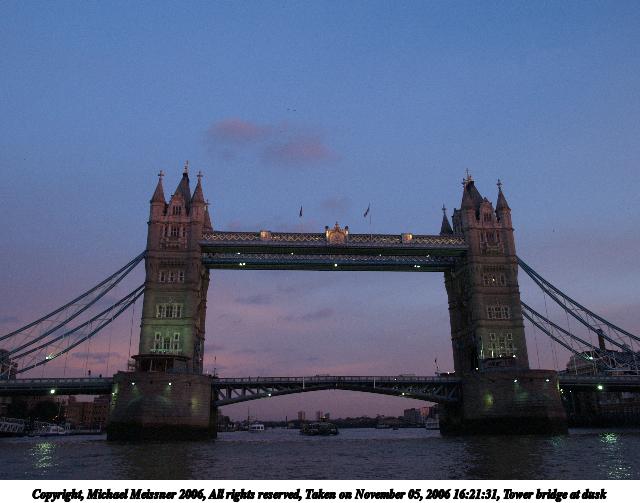 Tower bridge at dusk