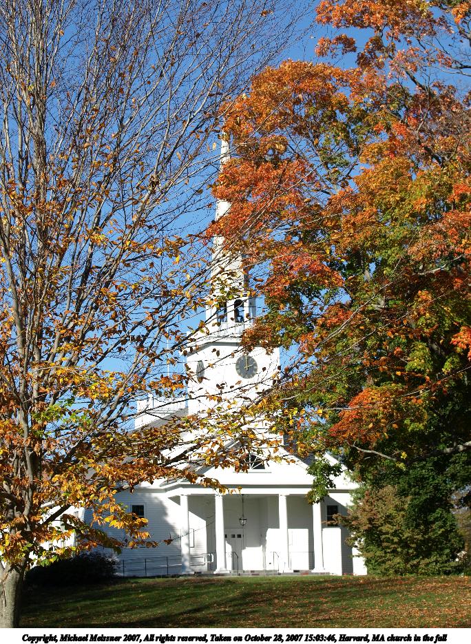 Harvard, MA church in the fall #2