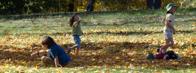 Kids in fall