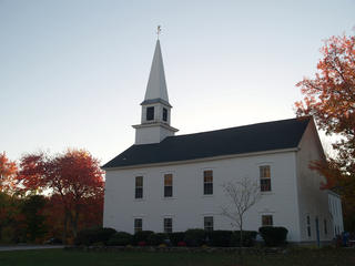 Boxborough church in fall