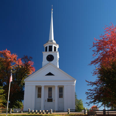 Groton church in fall #2