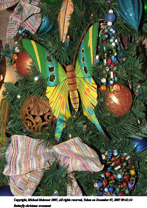 Butterfly christmas ornament