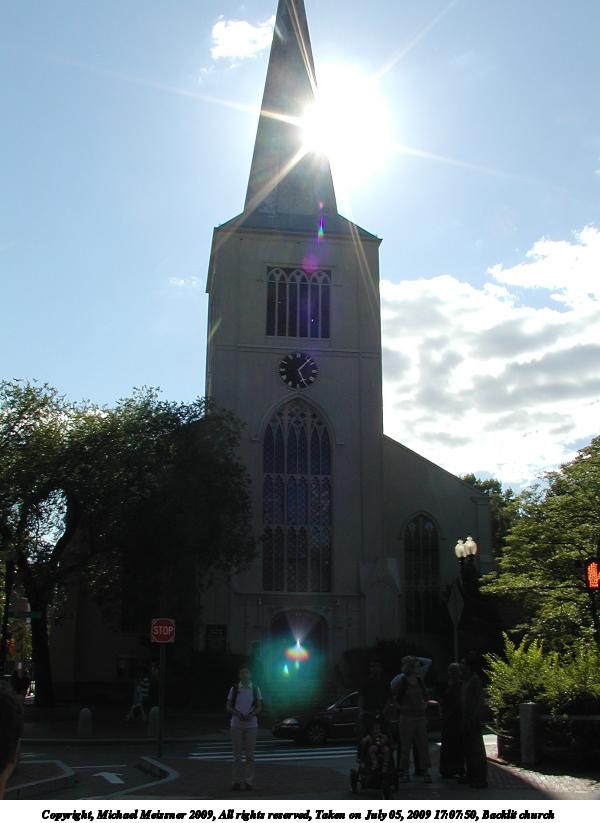Backlit church