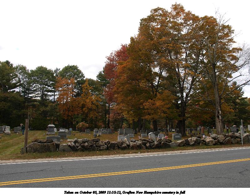 Grafton New Hampshire cemetery in fall