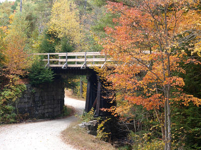 Railroad bridge in fall