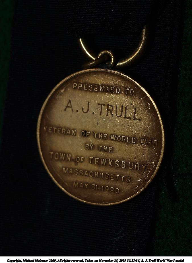 A. J. Trull World War I medal #2