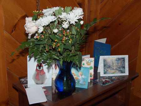 Flowers and Christmas cards