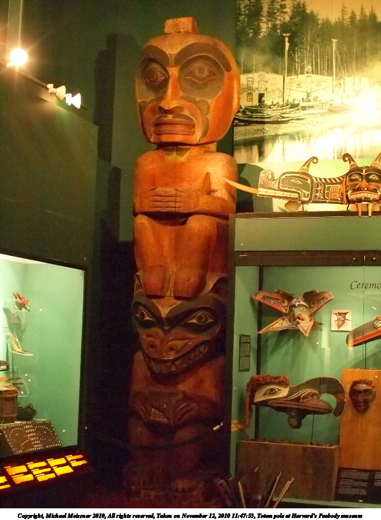 Totem pole at Harvard's Peabody museum
