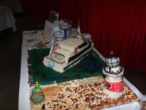 Boat and lighthouse gingerbread house #2