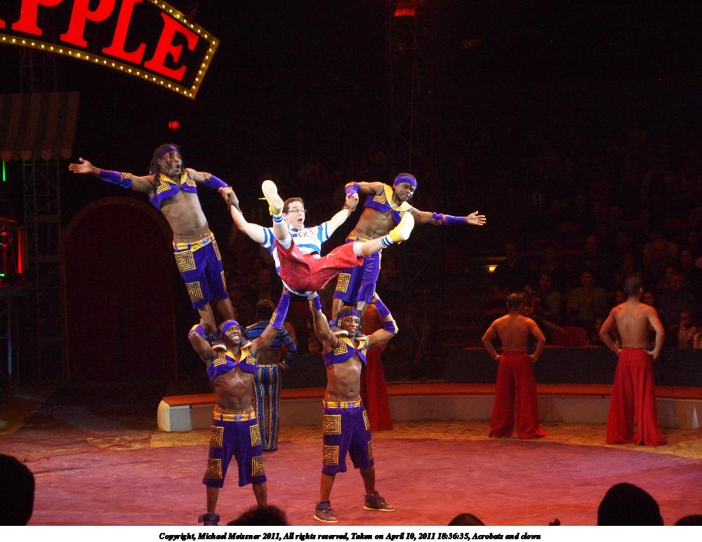 Acrobats and clown