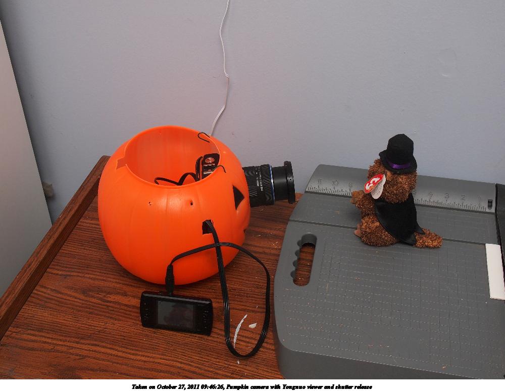 Pumpkin camera with Yongnuo viewer and shutter release