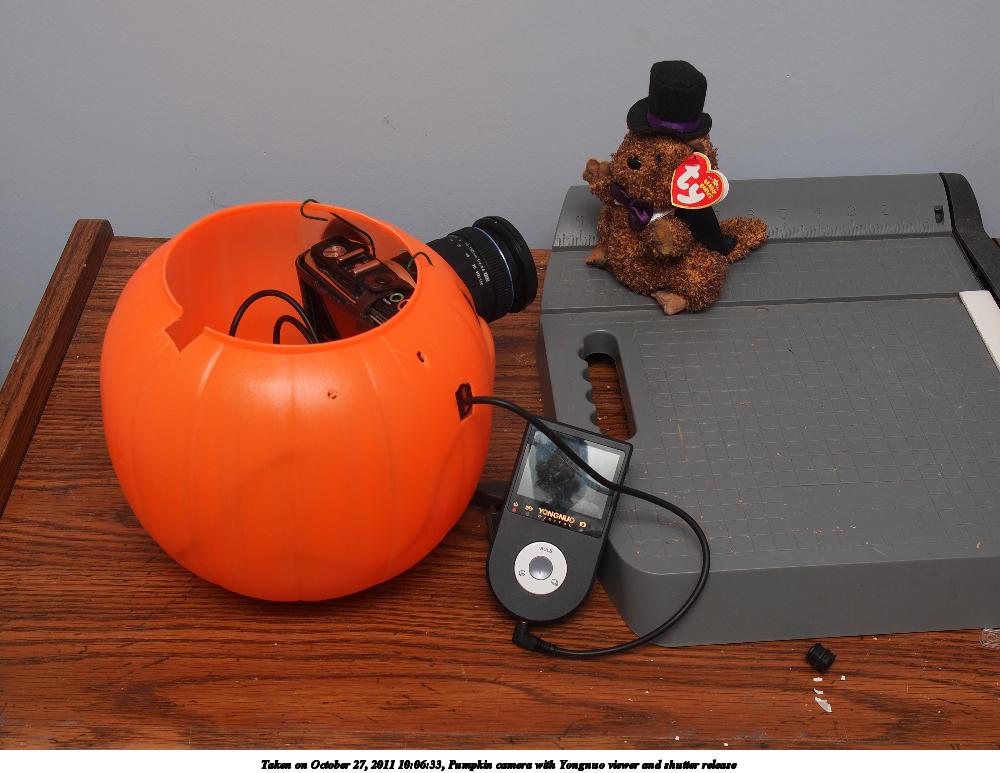 Pumpkin camera with Yongnuo viewer and shutter release #2