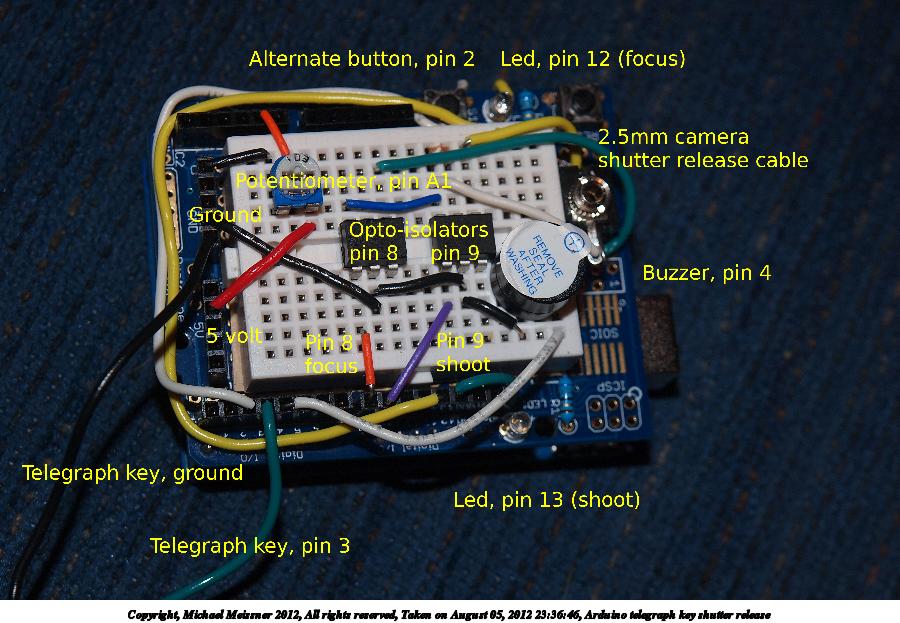 Arduino telegraph key shutter release #2