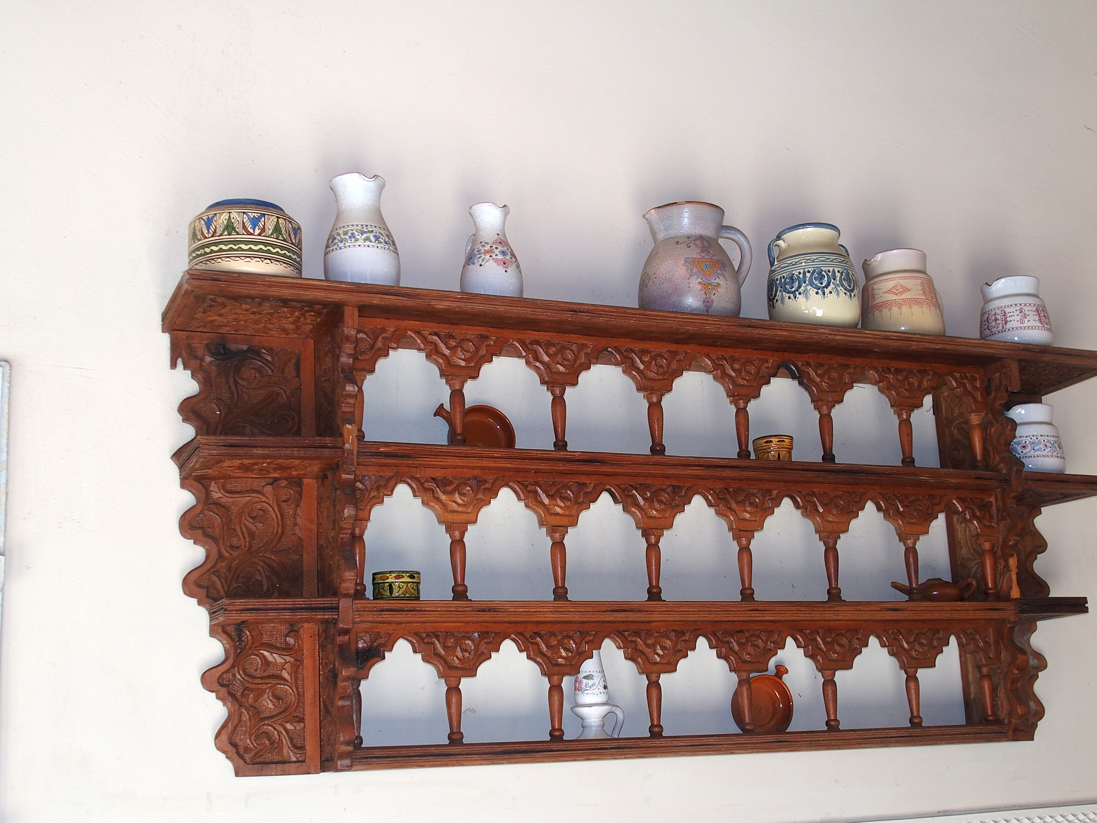 Moroccan jars and shelves