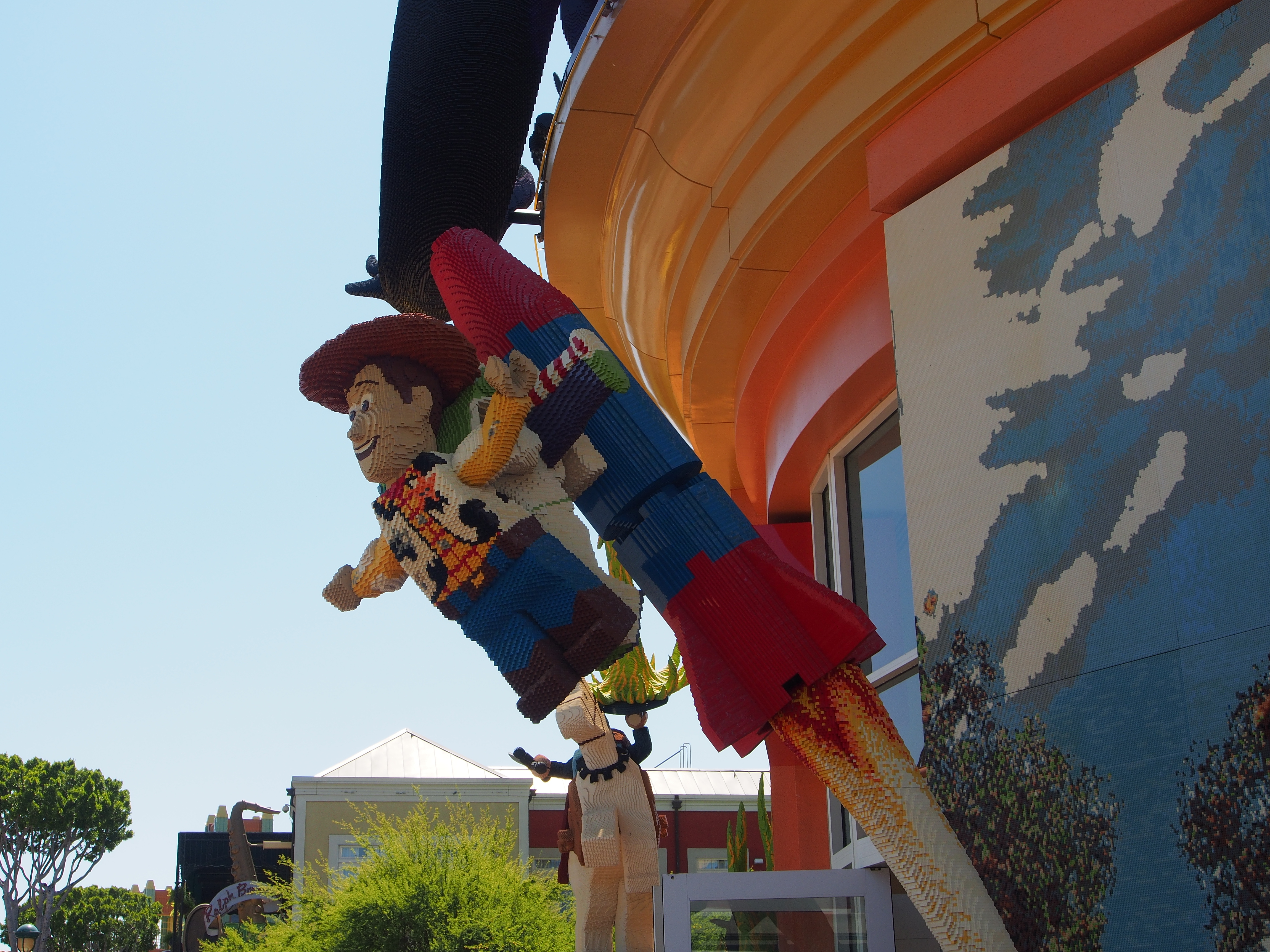 Lego Woody on a rocket
