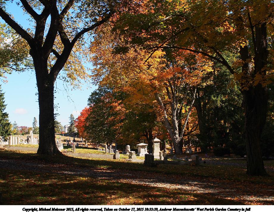 Andover Massachusetts' West Parish Garden Cemetery in fall