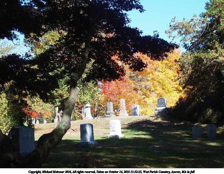 West Parish Cemetery, Anover, MA in fall #2