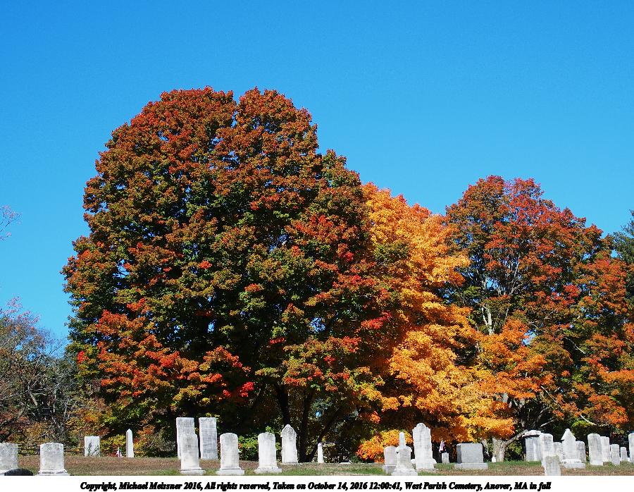 West Parish Cemetery, Anover, MA in fall #9