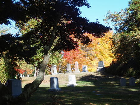 West Parish Cemetery, Anover, MA in fall #2